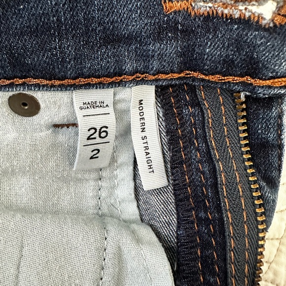 Loft Modern Straight Dark Blue Jeans Size 2 - Picture 7 of 8